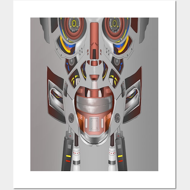 Robot face Wall Art by Johka